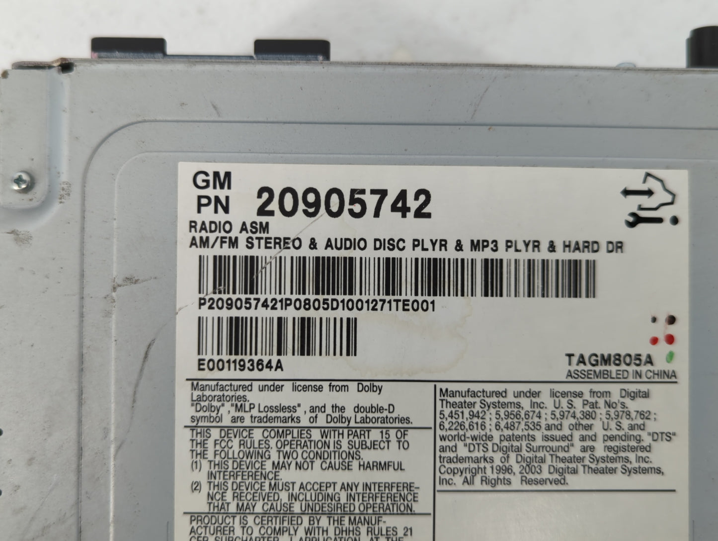 2008-2014 Cadillac Cts Am Fm Cd Player Radio Receiver - Oemusedautoparts1.com