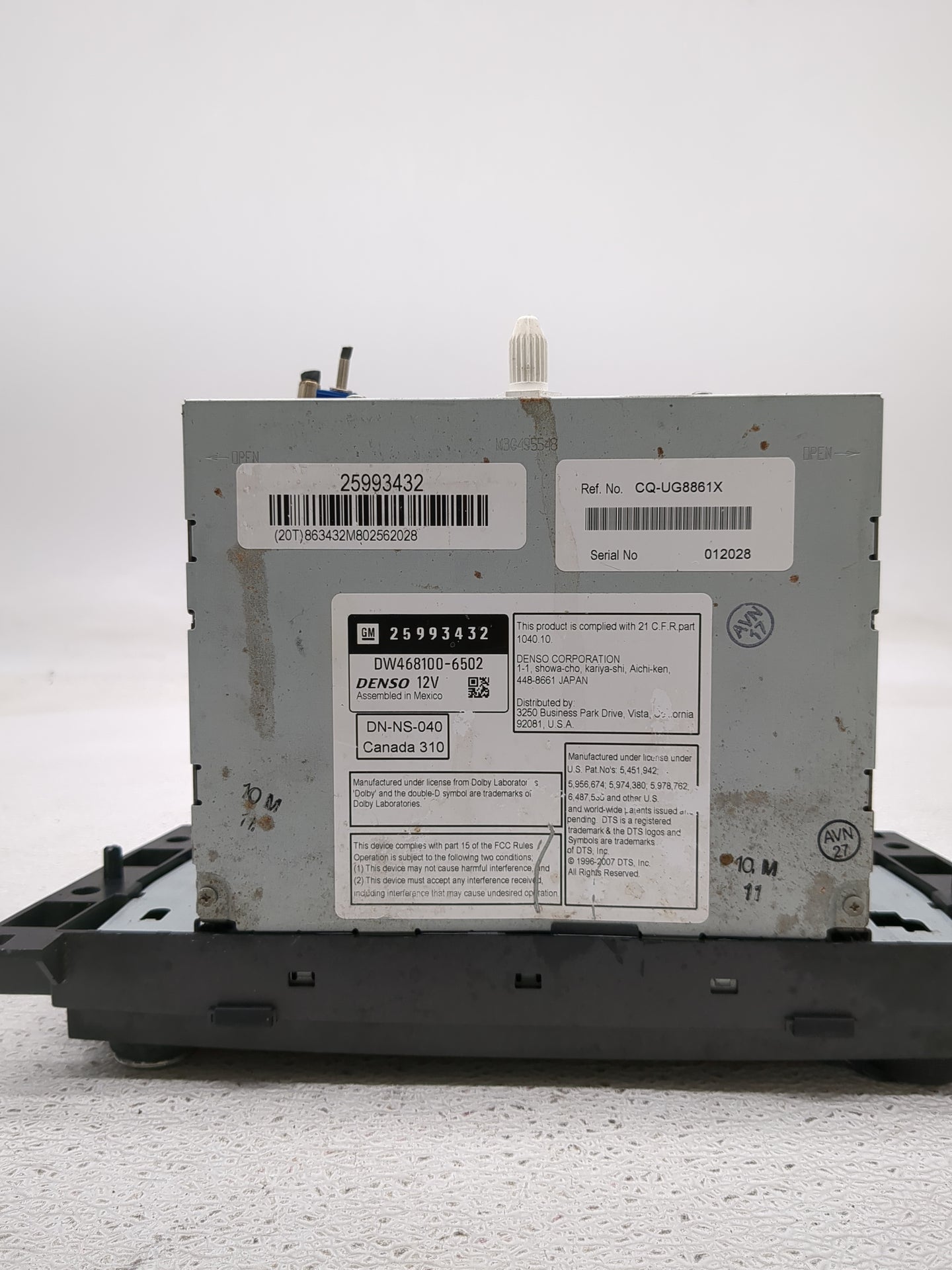 2009-2011 Cadillac Dts Radio AM FM Cd Player Receiver Replacement P/N:25993432 Fits Fits 2009 2010 2011 OEM Used Auto Parts 