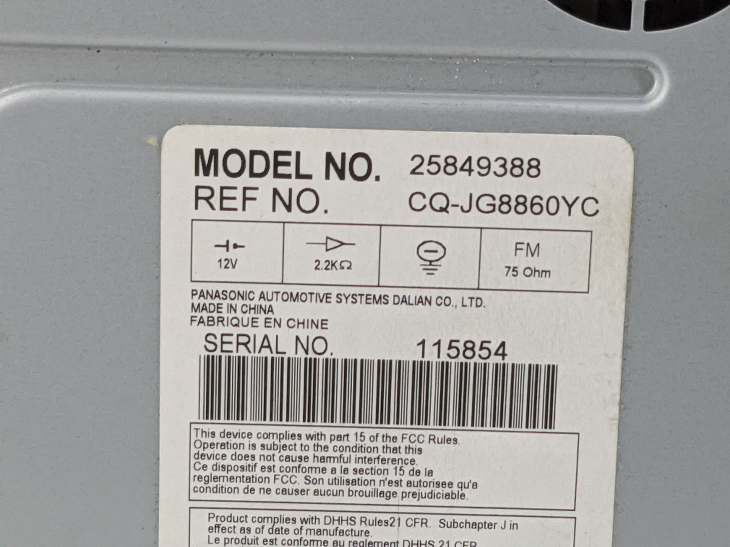 2008-2011 Cadillac Dts Radio AM FM Cd Player Receiver Replacement P/N:25849388 CQ-JG8860YC Fits Fits 2008 2009 2010 2011 OEM