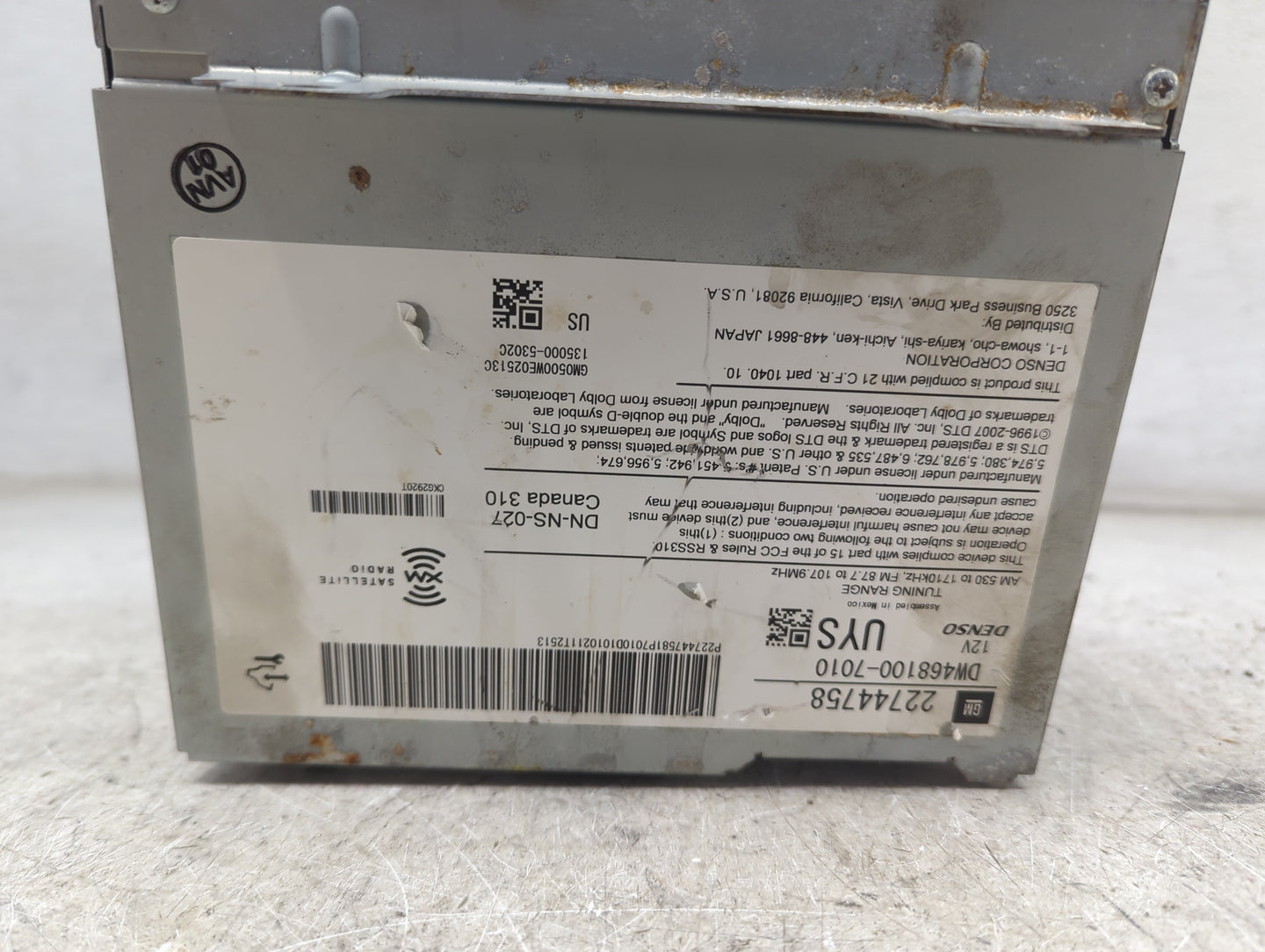 2011 Cadillac Srx Radio AM FM Cd Player Receiver Replacement P/N:DW468100-7010 GM05D0WE02513C, 135000-5302C Fits Fits 2010 O