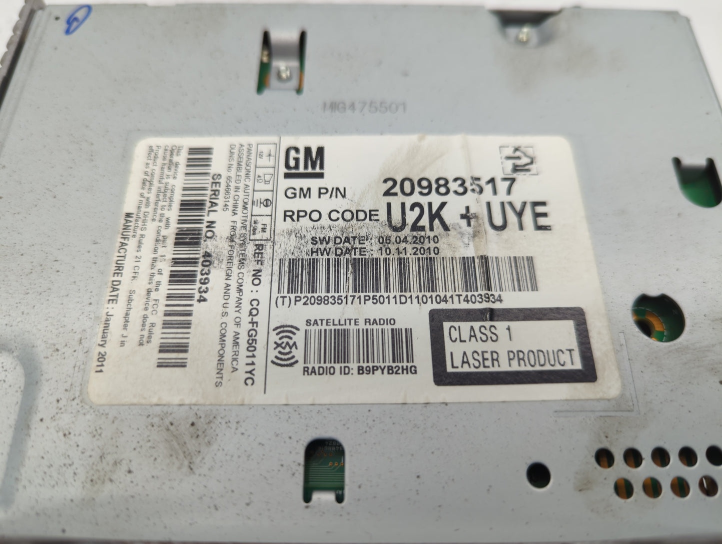 2011-2012 Cadillac Srx Am Fm Cd Player Radio Receiver - Oemusedautoparts1.com