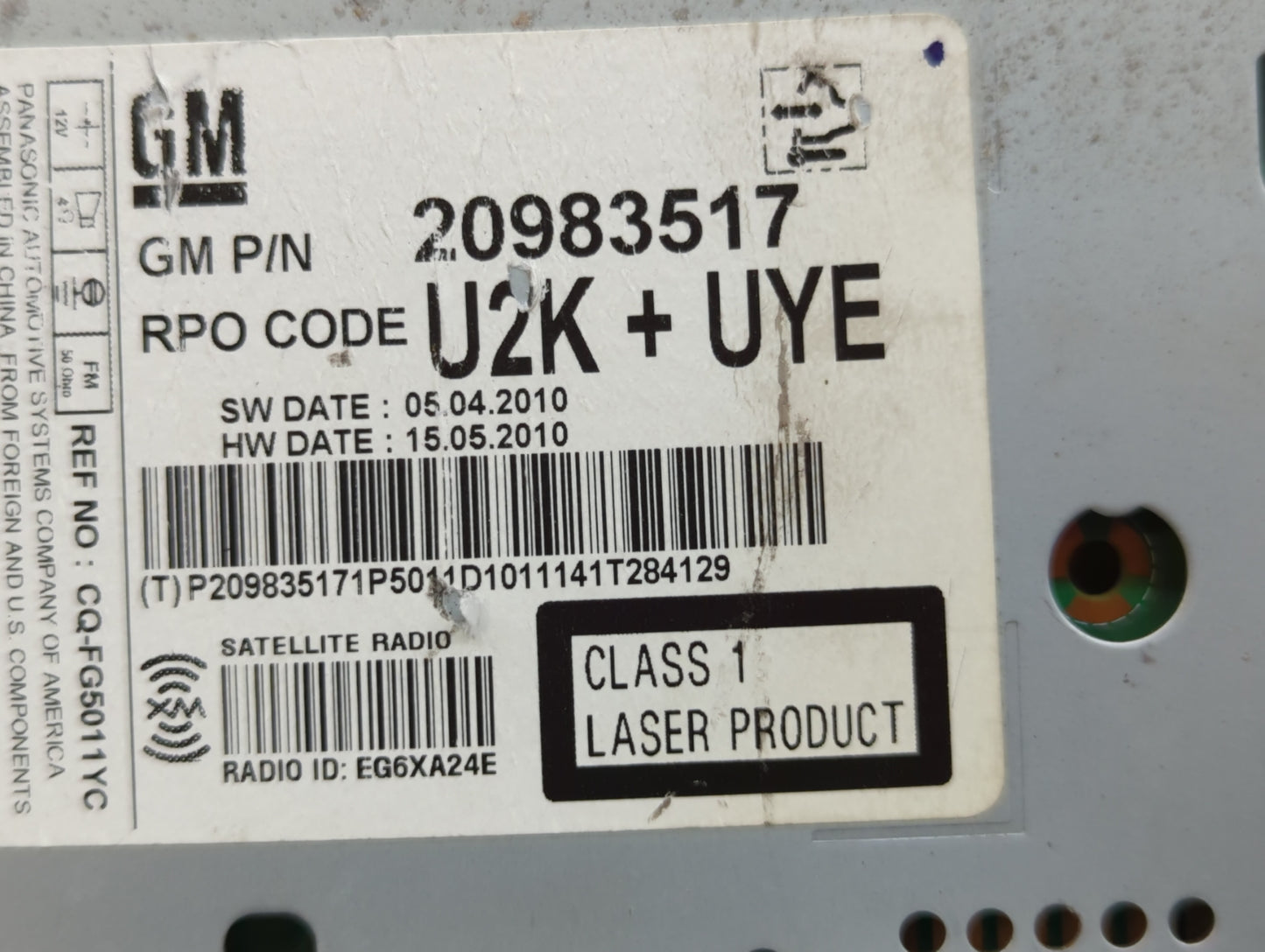2011-2012 Cadillac Srx Am Fm Cd Player Radio Receiver - Oemusedautoparts1.com
