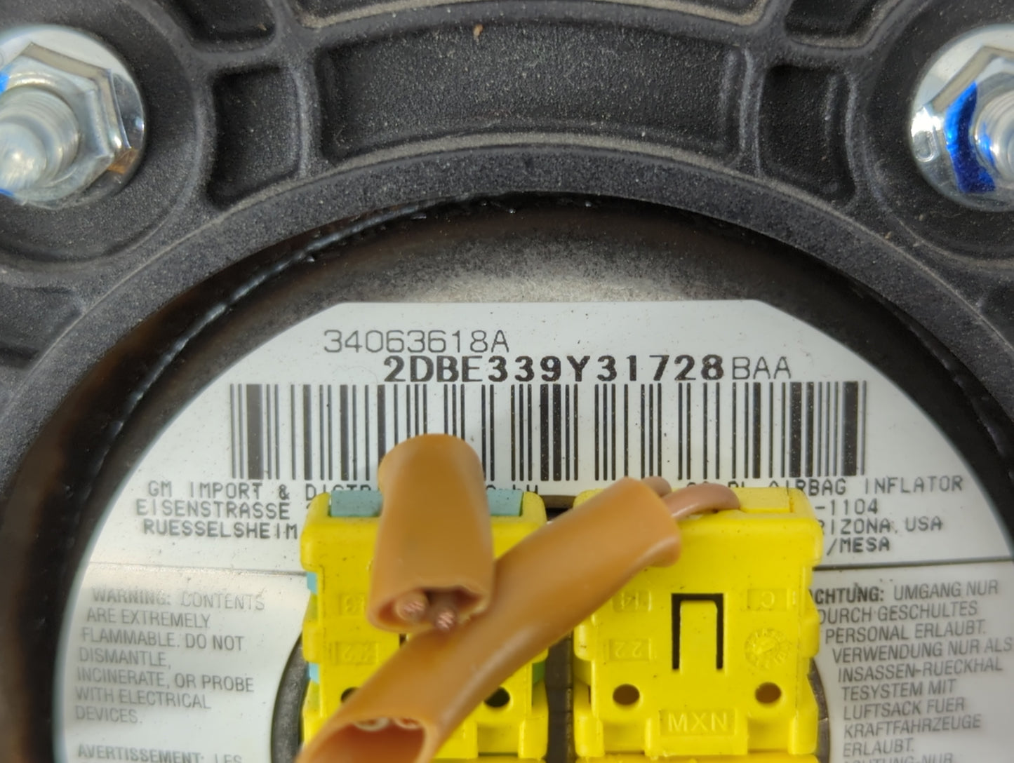 2011-2012 Cadillac Srx Air Bag Driver Left Steering Wheel Mounted - Oemusedautoparts1.com