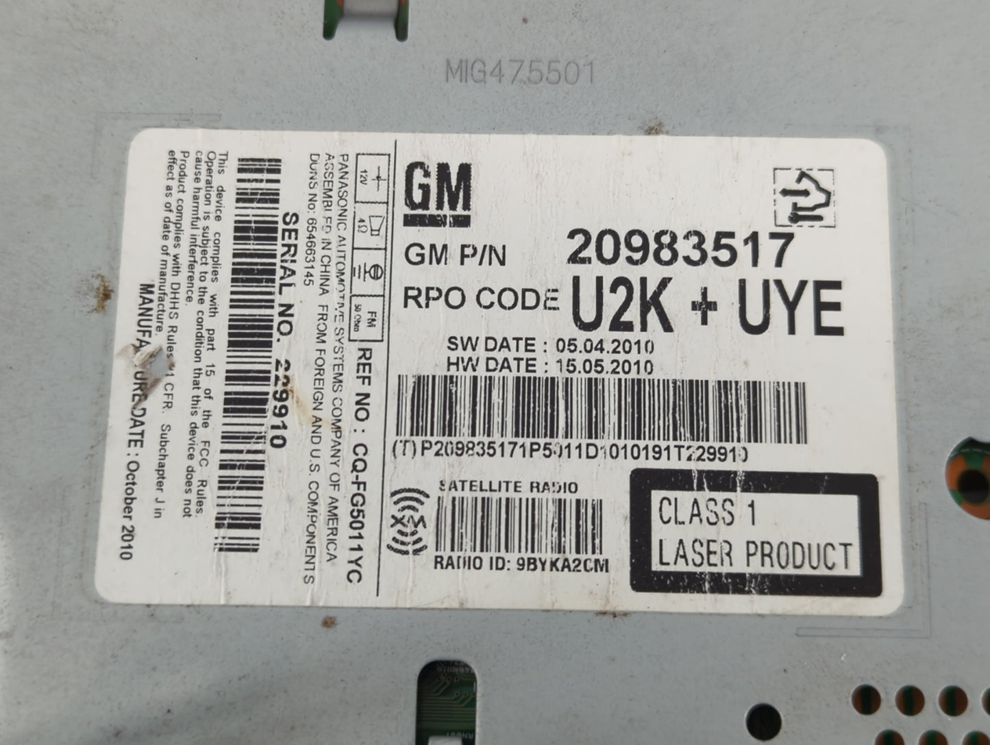 2011-2012 Cadillac Srx Am Fm Cd Player Radio Receiver - Oemusedautoparts1.com