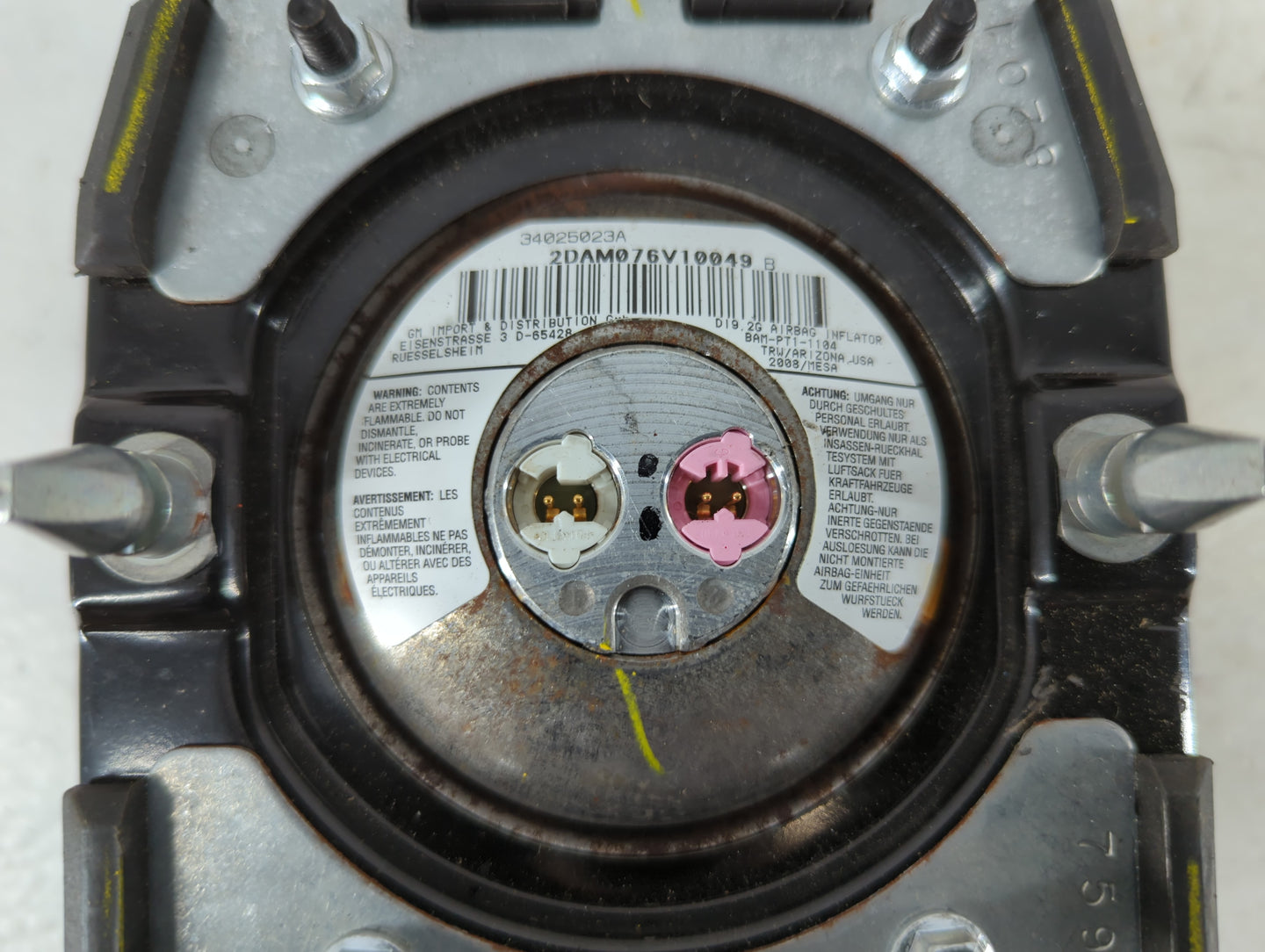 2008-2011 Cadillac Sts Air Bag Driver Left Steering Wheel Mounted P/N:34025023A Fits Fits 2008 2009 2010 2011 OEM Used Auto 