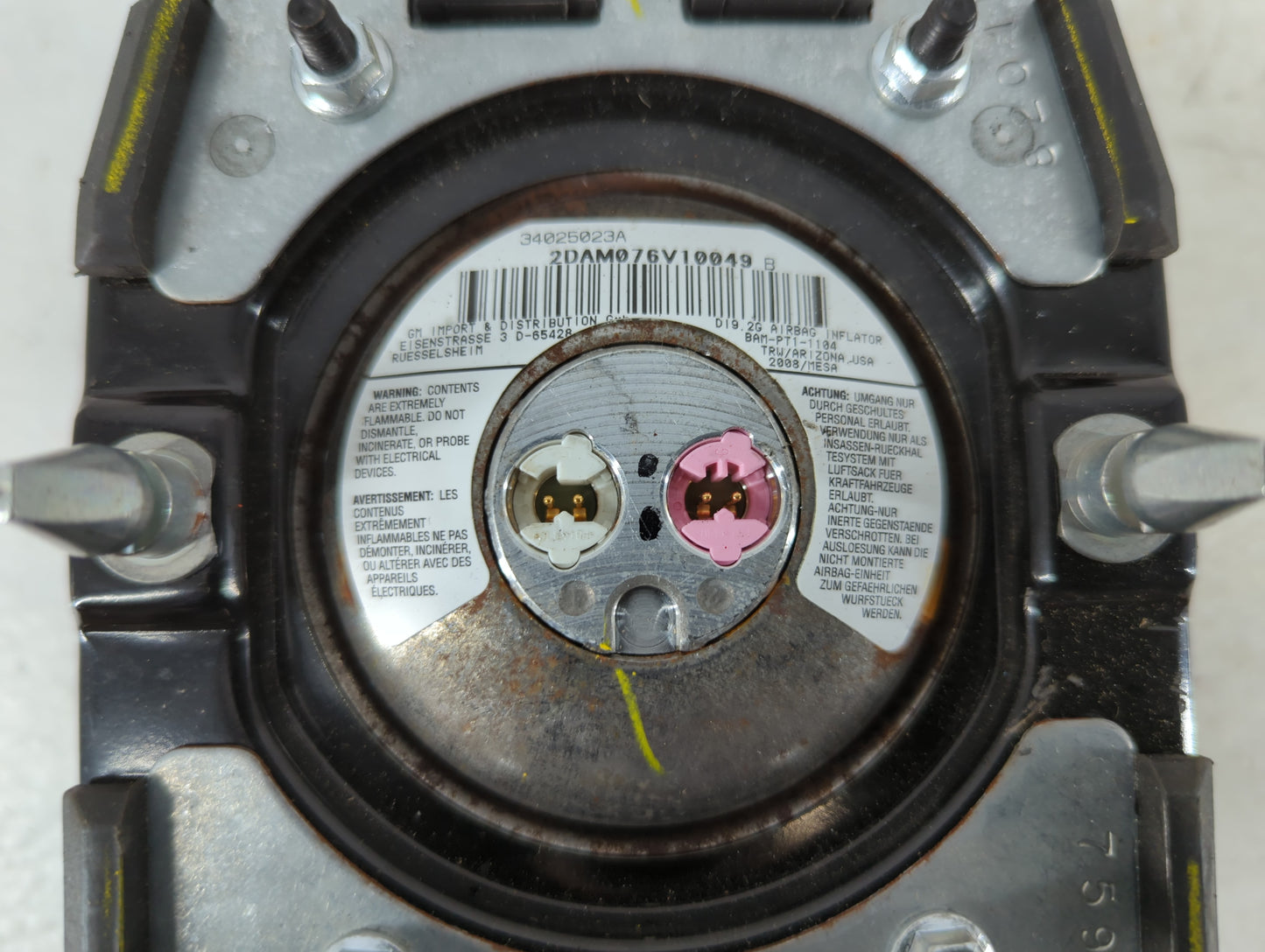 2008-2011 Cadillac Sts Air Bag Driver Left Steering Wheel Mounted P/N:34025023A Fits Fits 2008 2009 2010 2011 OEM Used Auto 