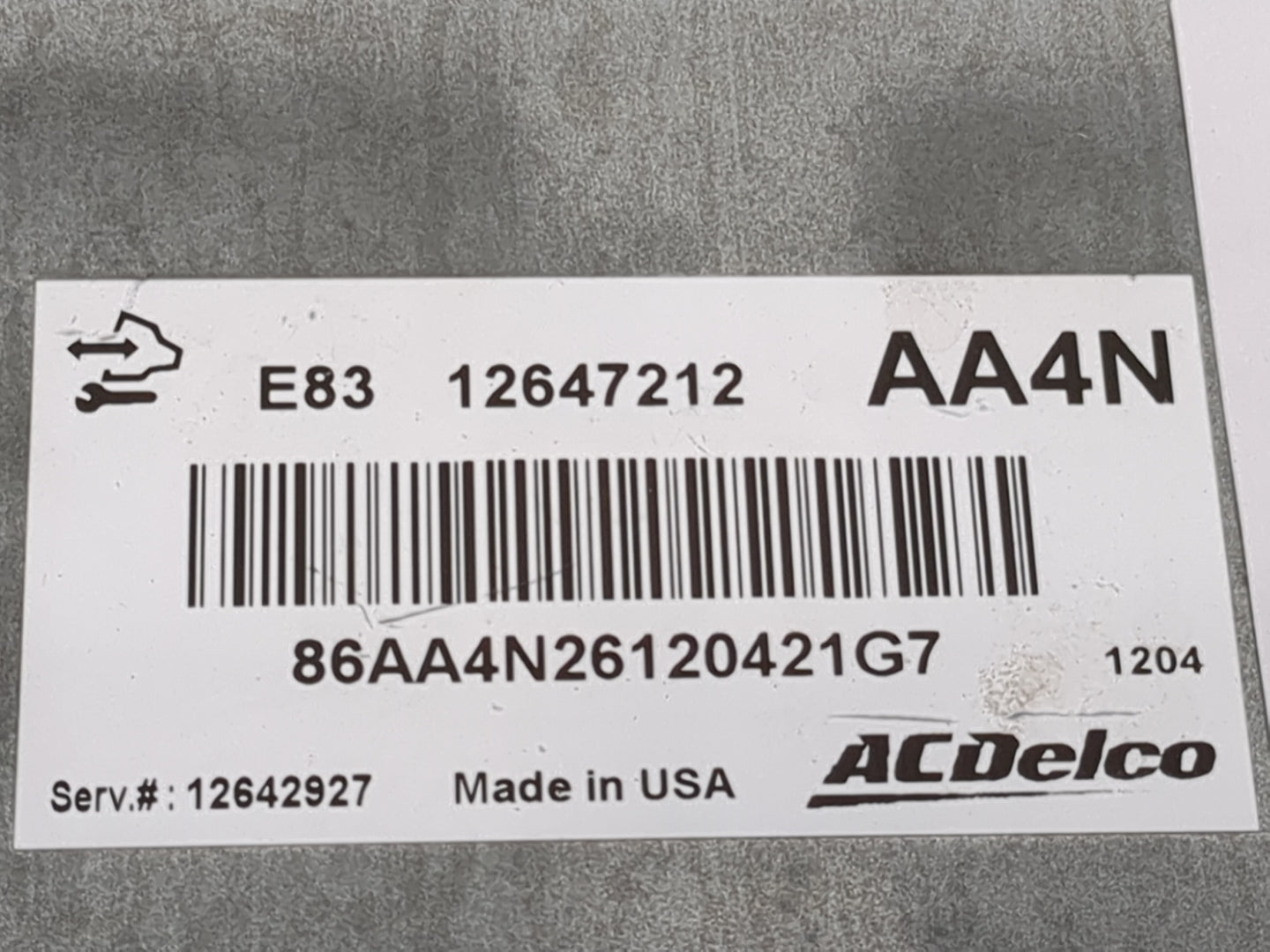 2009-2011 Chevrolet Aveo PCM Engine Control Computer ECU ECM PCU OEM P/N:12647212 12638924, 86AARG46109100DA, 12636386 Fits 