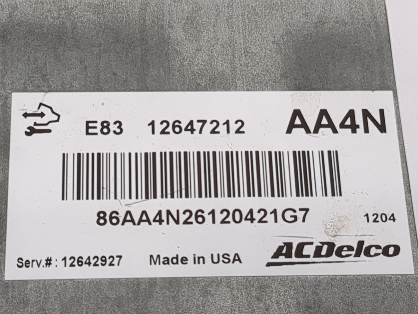 2009-2011 Chevrolet Aveo PCM Engine Control Computer ECU ECM PCU OEM P/N:12647212 12638924, 86AARG46109100DA, 12636386 Fits 