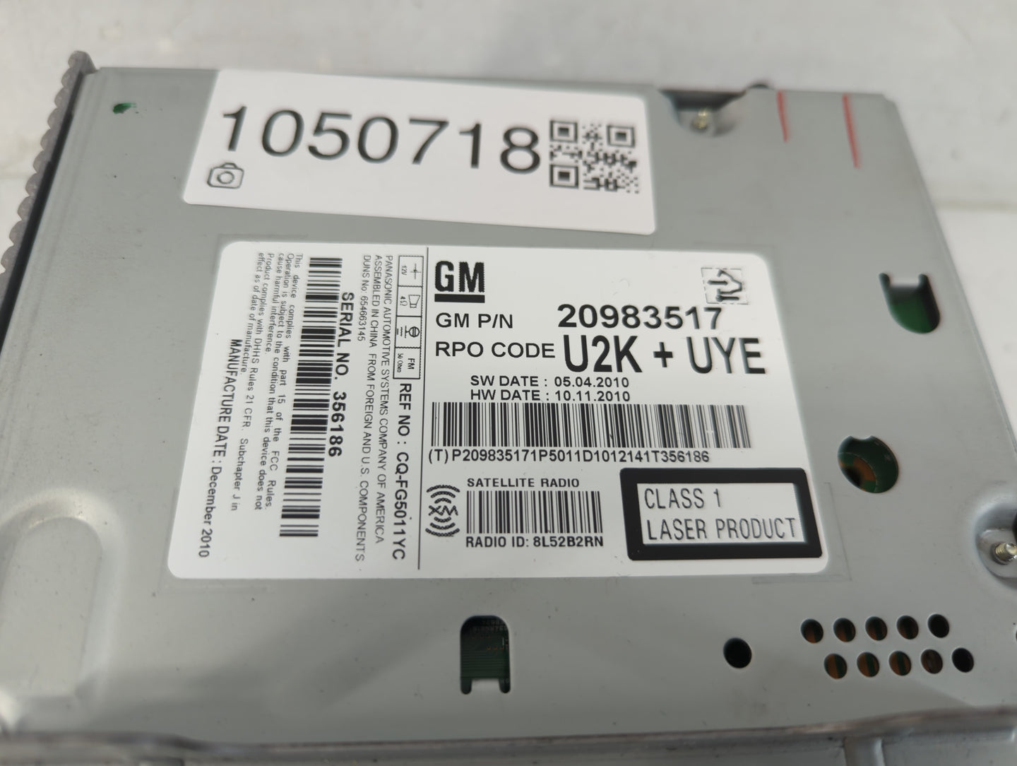 2011 Chevrolet Cruze Radio AM FM Cd Player Receiver Replacement P/N:20983517 Fits OEM Used Auto Parts - Oemusedautoparts1.co