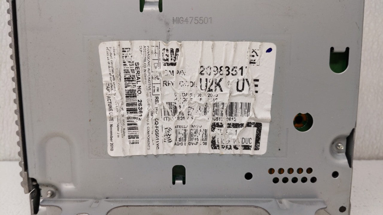 2011 Chevrolet Cruze Am Fm Cd Player Radio Receiver - Oemusedautoparts1.com