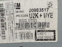 2011-2012 Chevrolet Cruze Radio AM FM Cd Player Receiver Replacement P/N:20983517 Fits Fits 2010 2011 2012 OEM Used Auto Par