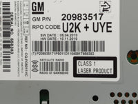 2011-2012 Chevrolet Cruze Radio AM FM Cd Player Receiver Replacement P/N:20983517 Fits Fits 2010 2011 2012 OEM Used Auto Par