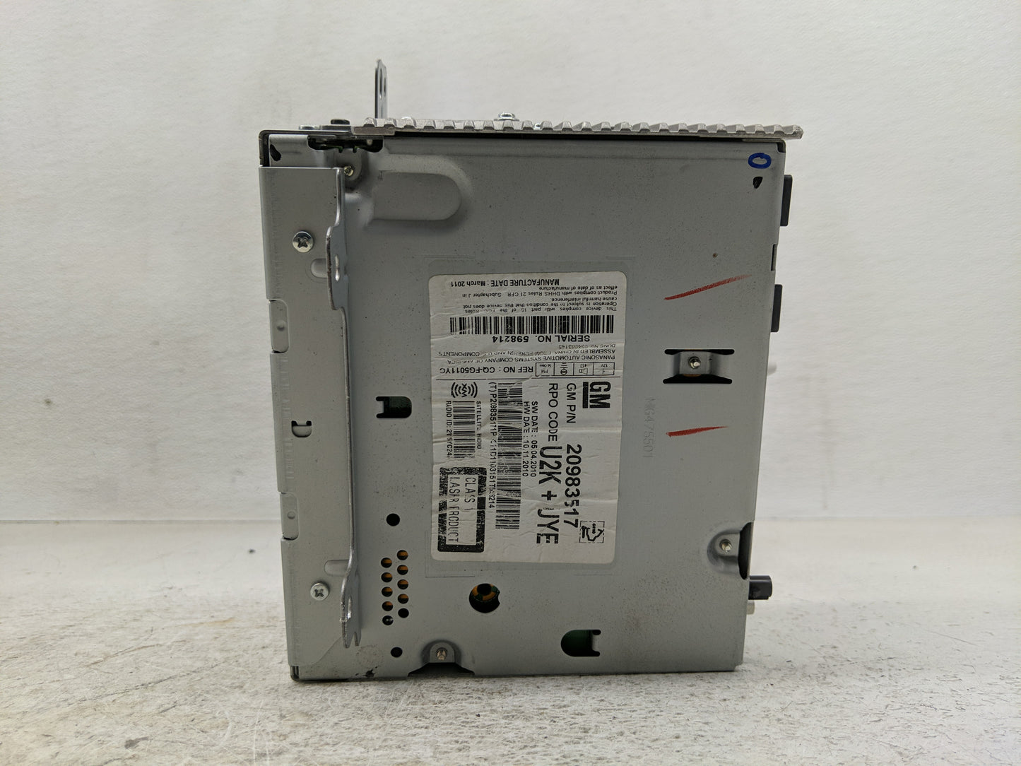 2011 Chevrolet Cruze Radio AM FM Cd Player Receiver Replacement P/N:20983517 Fits OEM Used Auto Parts - Oemusedautoparts1.co