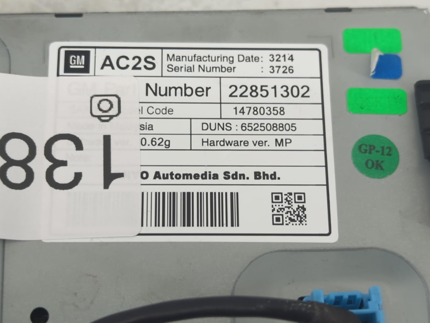 2011-2016 Chevrolet Cruze Information Display Screen - Oemusedautoparts1.com