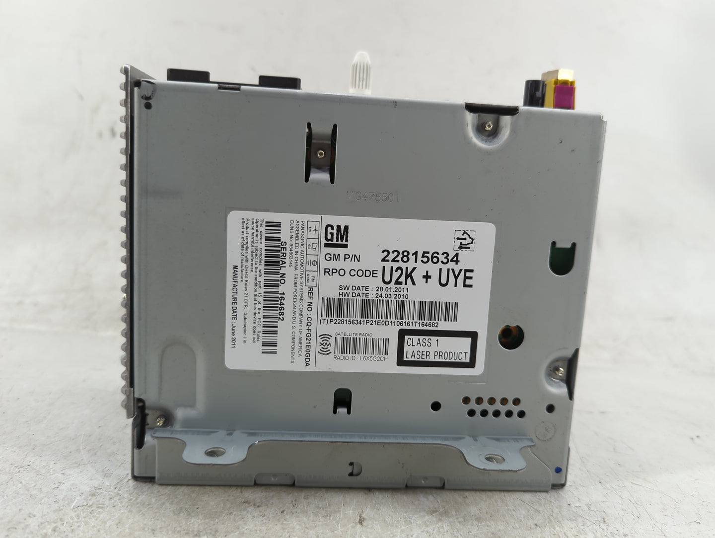 2011-2012 Chevrolet Cruze Radio AM FM Cd Player Receiver Replacement P/N:22815634 Fits Fits 2010 2011 2012 OEM Used Auto Par