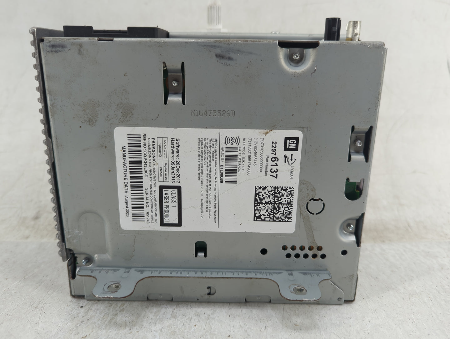 2011-2012 Chevrolet Cruze Radio AM FM Cd Player Receiver Replacement P/N:22976137 Fits Fits 2010 2011 2012 OEM Used Auto Par
