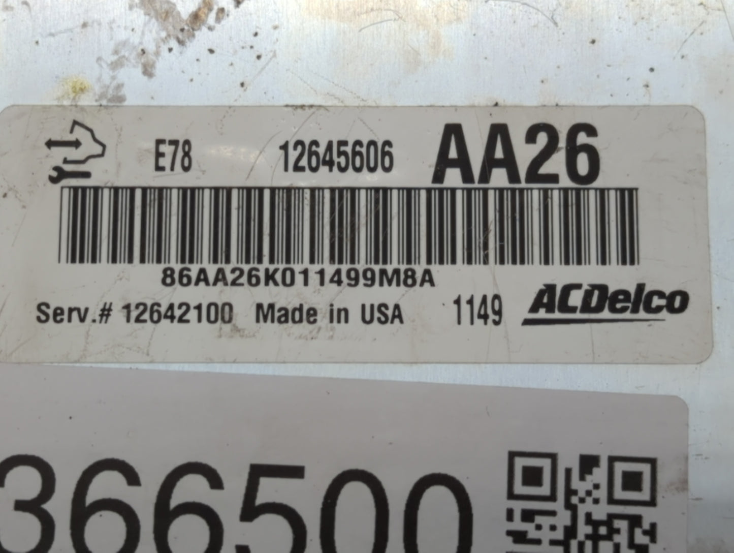 2011 Chevrolet Cruze PCM Engine Control Computer ECU ECM PCU OEM P/N:12642100 12616532, 12640752, 12645606, 12644081 Fits OE