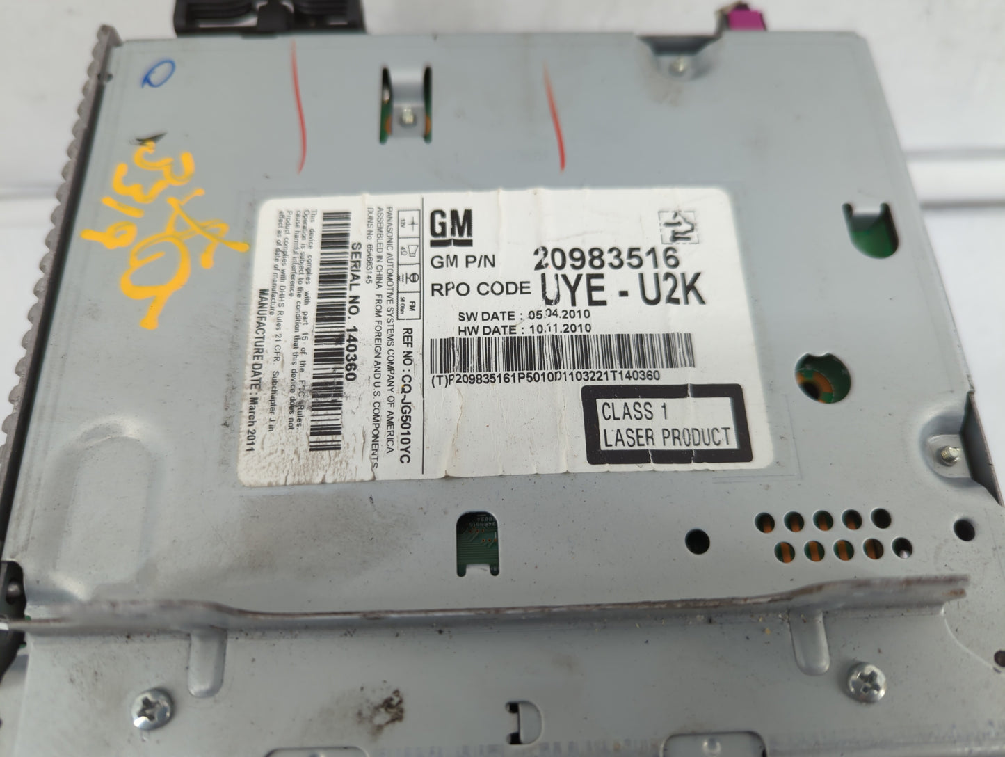 2011 Chevrolet Cruze Am Fm Cd Player Radio Receiver - Oemusedautoparts1.com