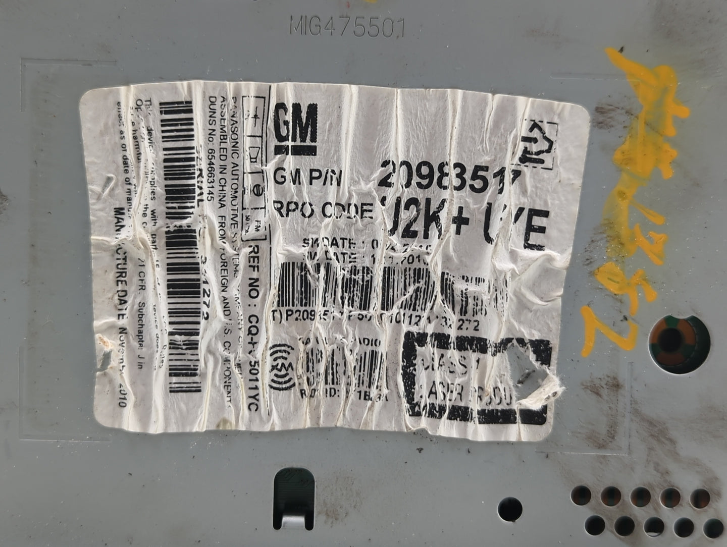 2011-2012 Chevrolet Cruze Am Fm Cd Player Radio Receiver - Oemusedautoparts1.com