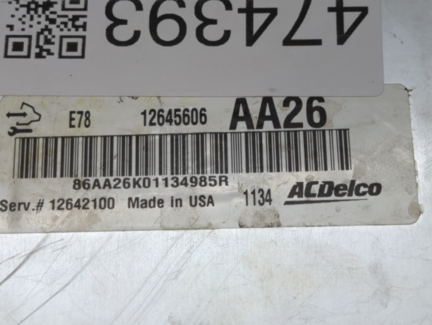 2011 Chevrolet Cruze PCM Engine Control Computer ECU ECM PCU OEM P/N:12642100 12645606, 12644081 Fits OEM Used Auto Parts - 