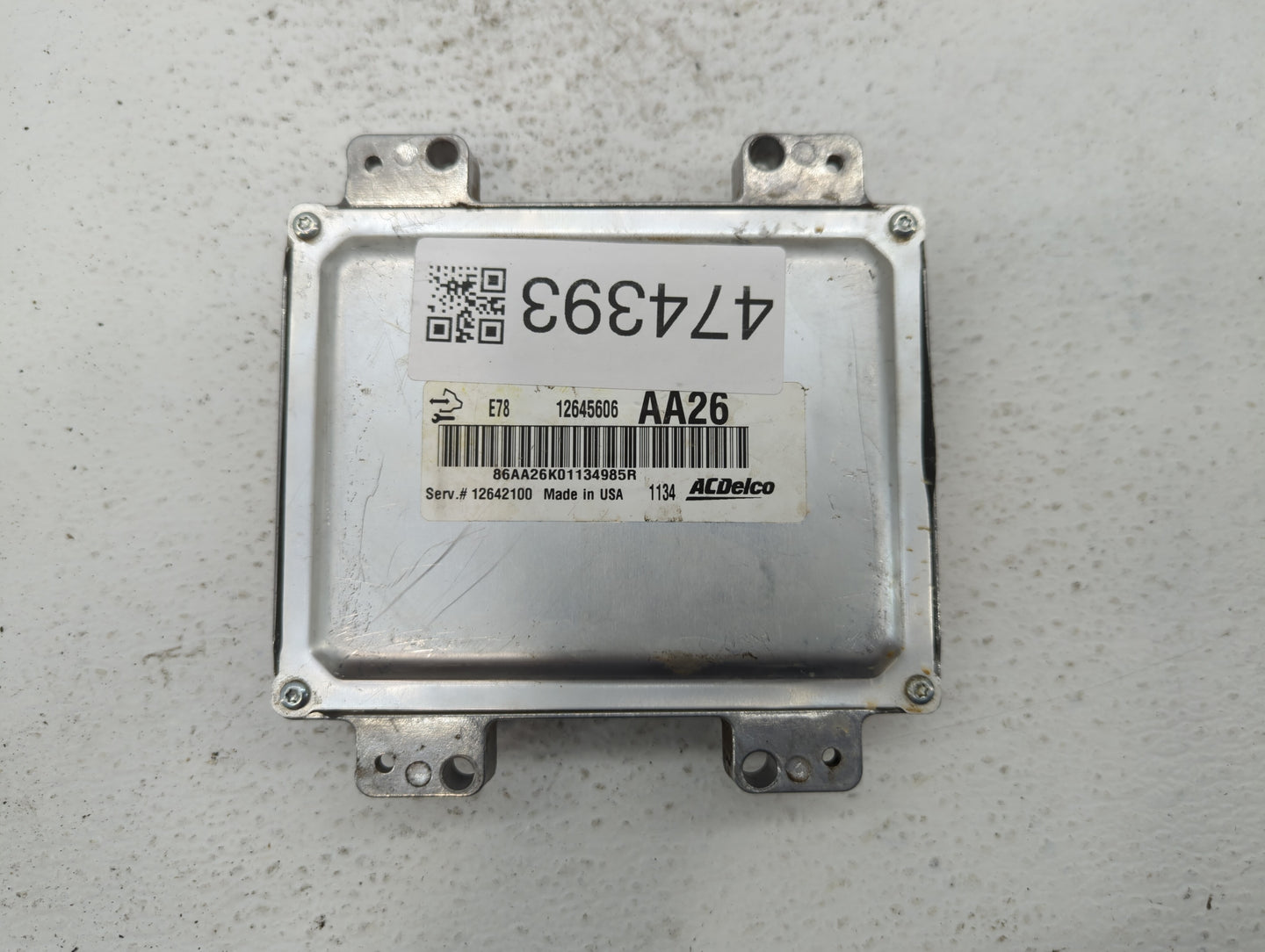 2011 Chevrolet Cruze PCM Engine Control Computer ECU ECM PCU OEM P/N:12642100 12645606, 12644081 Fits OEM Used Auto Parts - 
