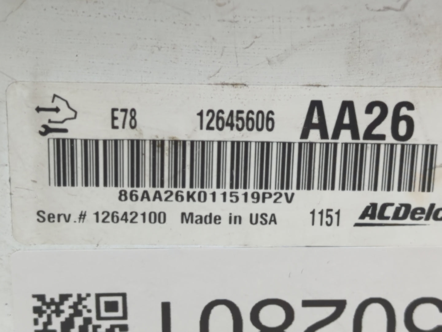 2011 Chevrolet Cruze PCM Engine Control Computer ECU ECM PCU OEM P/N:12642100 12645606, 12644081 Fits OEM Used Auto Parts - 