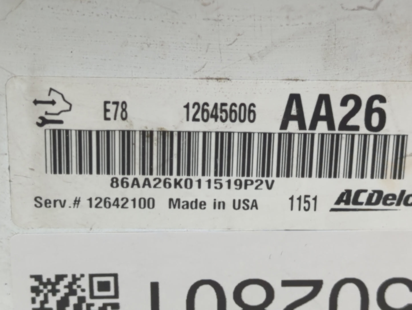 2011 Chevrolet Cruze PCM Engine Control Computer ECU ECM PCU OEM P/N:12642100 12645606, 12644081 Fits OEM Used Auto Parts - 