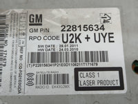 2011-2012 Chevrolet Cruze Radio AM FM Cd Player Receiver Replacement P/N:22815634 Fits Fits 2010 2011 2012 OEM Used Auto Par