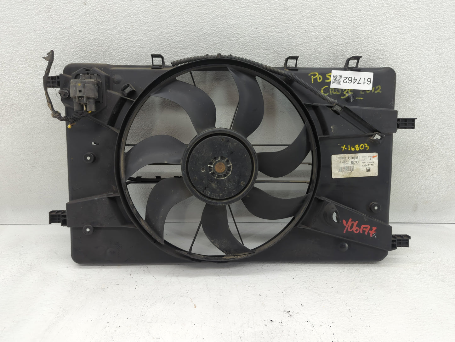2011-2016 Chevrolet Cruze Left Radiator Fan Motor Assembly Black - Oemusedautoparts1.com