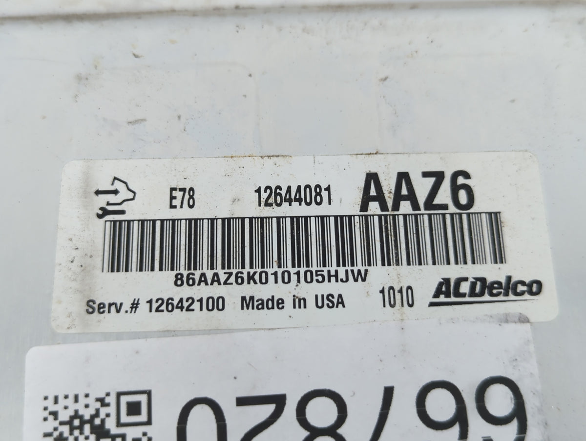 2011 Chevrolet Cruze PCM Engine Control Computer ECU ECM PCU OEM P/N:12642100 E78 12644081 OEM Used Auto Parts - Oemusedauto