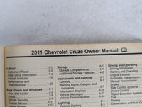 2011 Chevrolet Cruze Owners Manual Book Guide P/N:20883227 A OEM Used Auto Parts - Oemusedautoparts1.com
