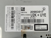 2011-2012 Chevrolet Cruze Radio AM FM Cd Player Receiver Replacement P/N:20983517 Fits Fits 2010 2011 2012 OEM Used Auto Par