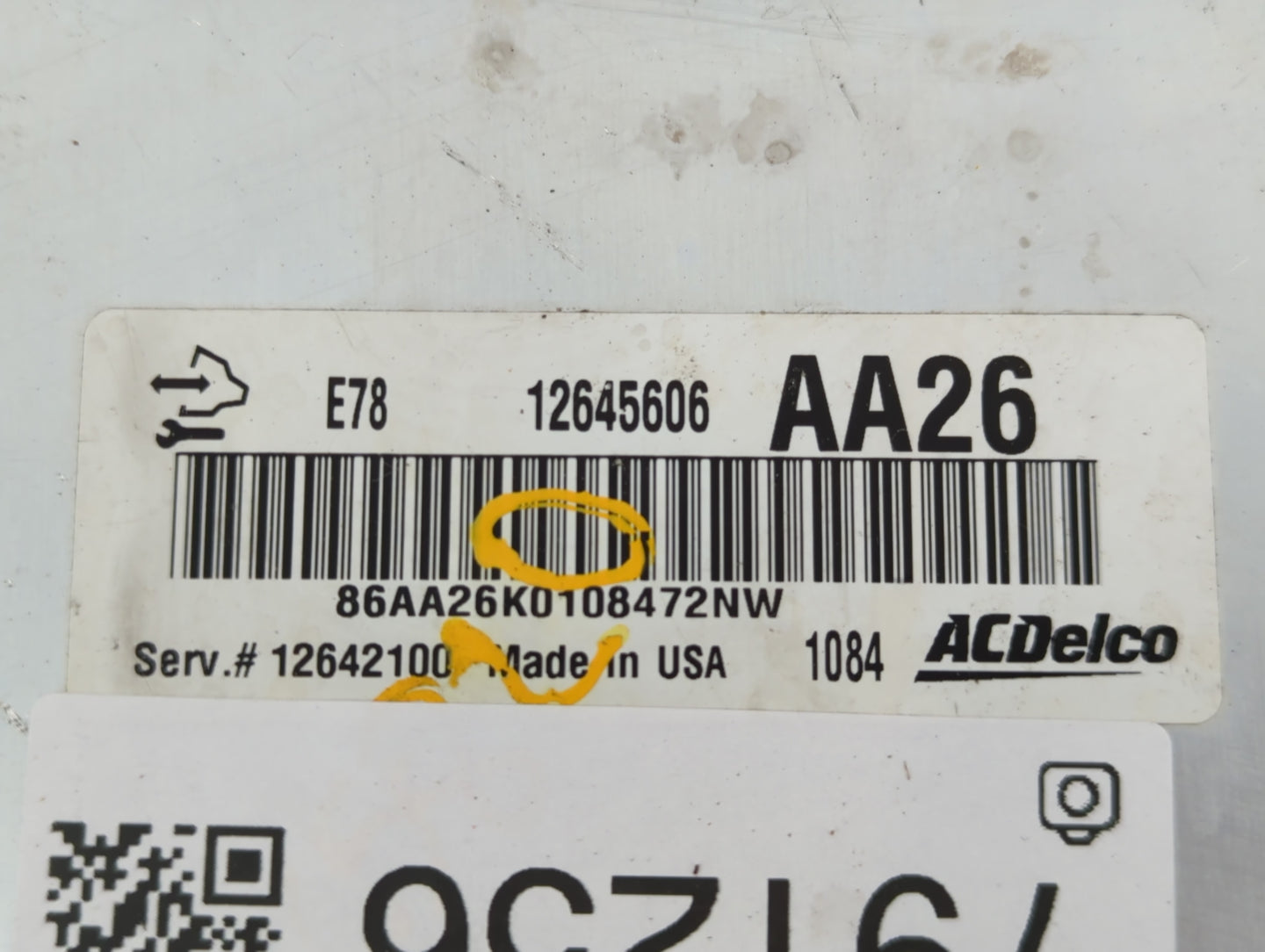 2011 Chevrolet Cruze PCM Engine Control Computer ECU ECM PCU OEM P/N:E78 12645606 Fits OEM Used Auto Parts - Oemusedautopart