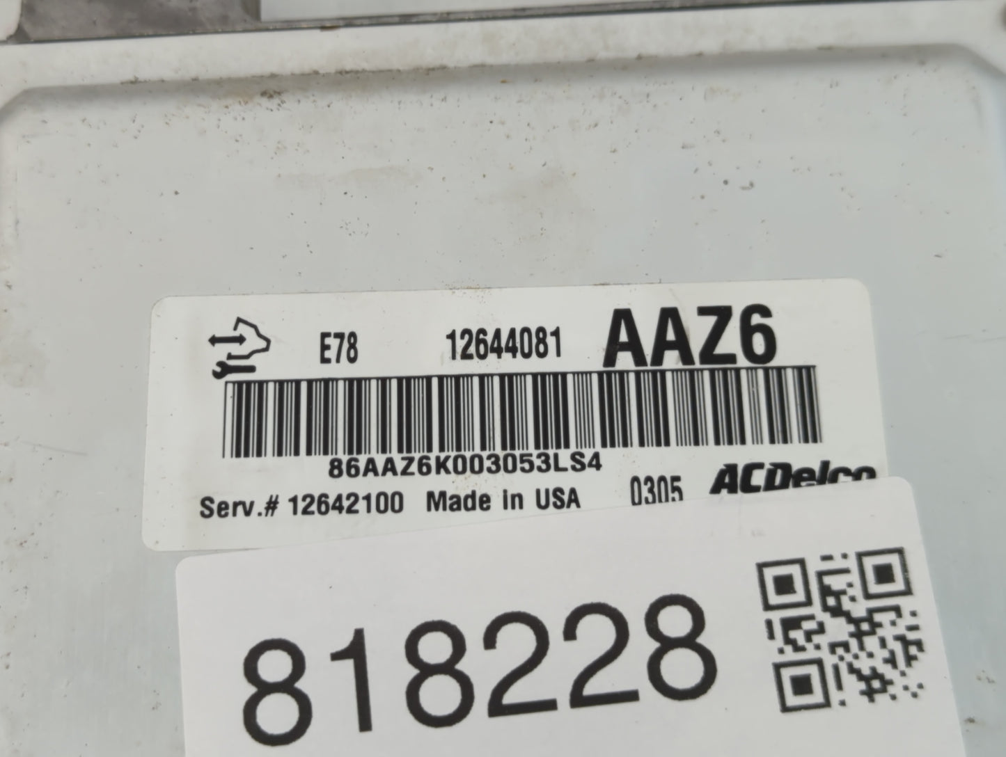 2011 Chevrolet Cruze PCM Engine Control Computer ECU ECM PCU OEM P/N:E78 12644081 Fits OEM Used Auto Parts - Oemusedautopart