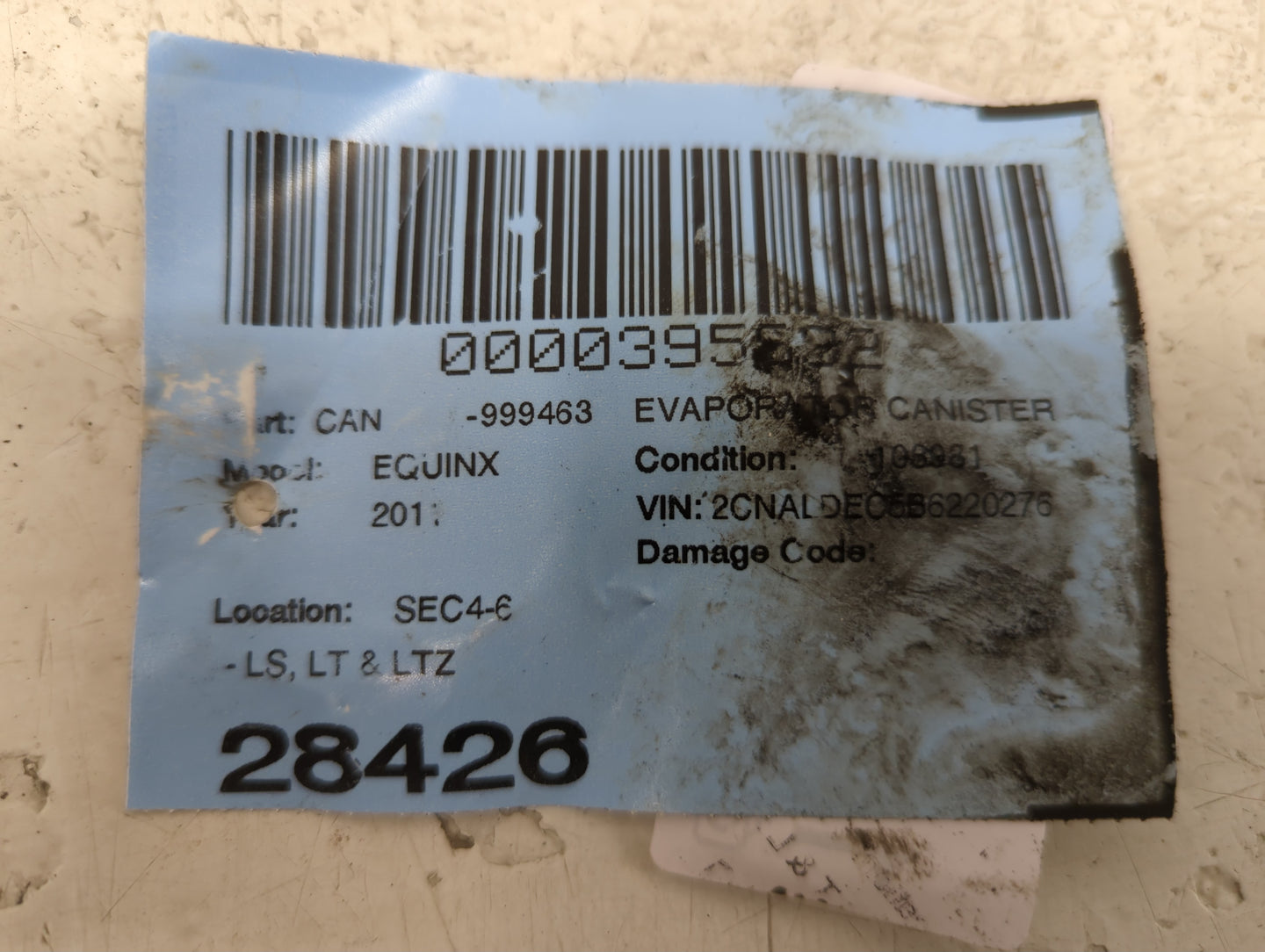 2011 Chevrolet Equinox Fuel Vapor Charcoal Canister - Oemusedautoparts1.com