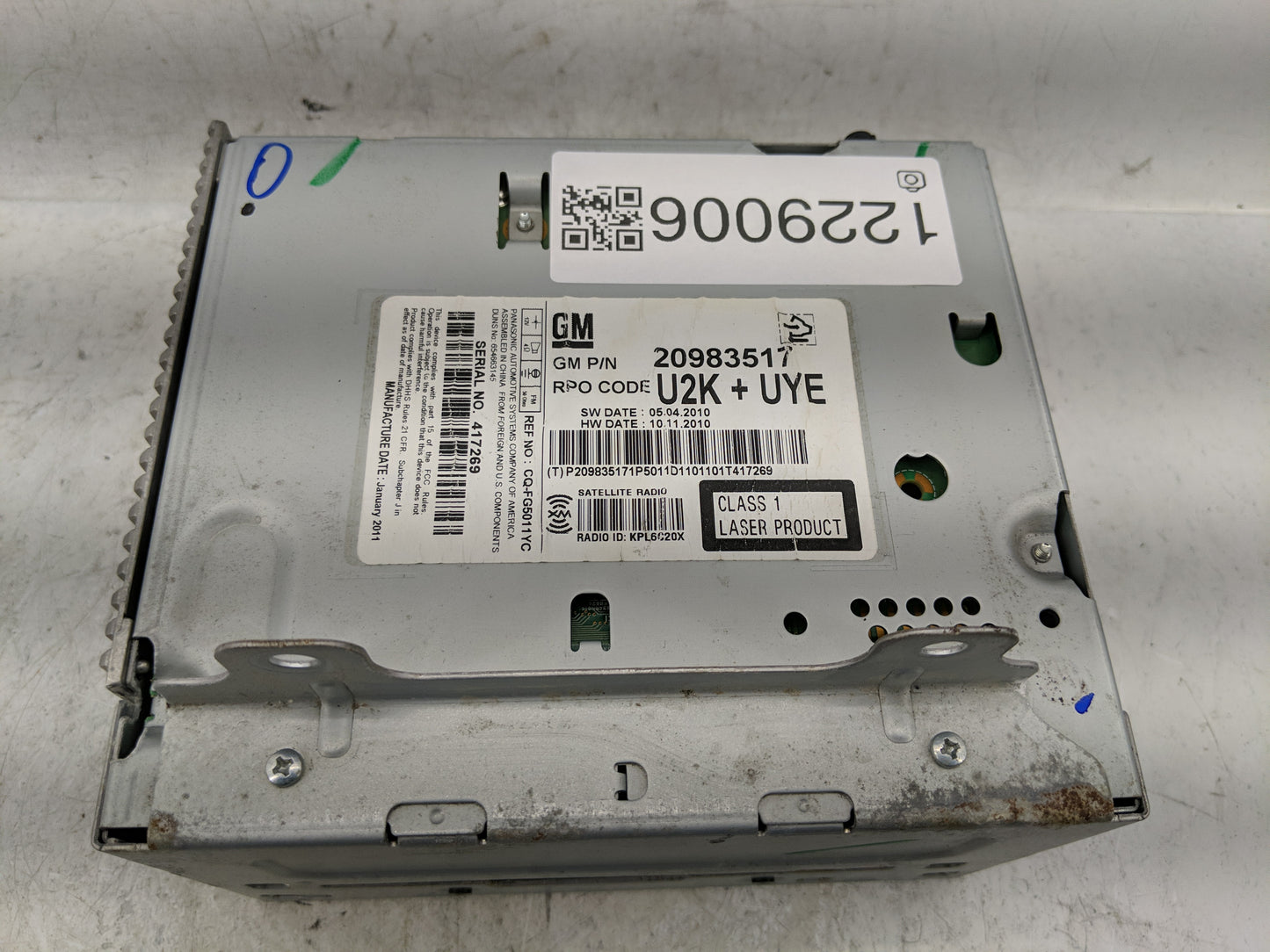 2011-2012 Chevrolet Equinox Radio AM FM Cd Player Receiver Replacement P/N:20983517 Fits Fits 2010 2011 2012 OEM Used Auto P