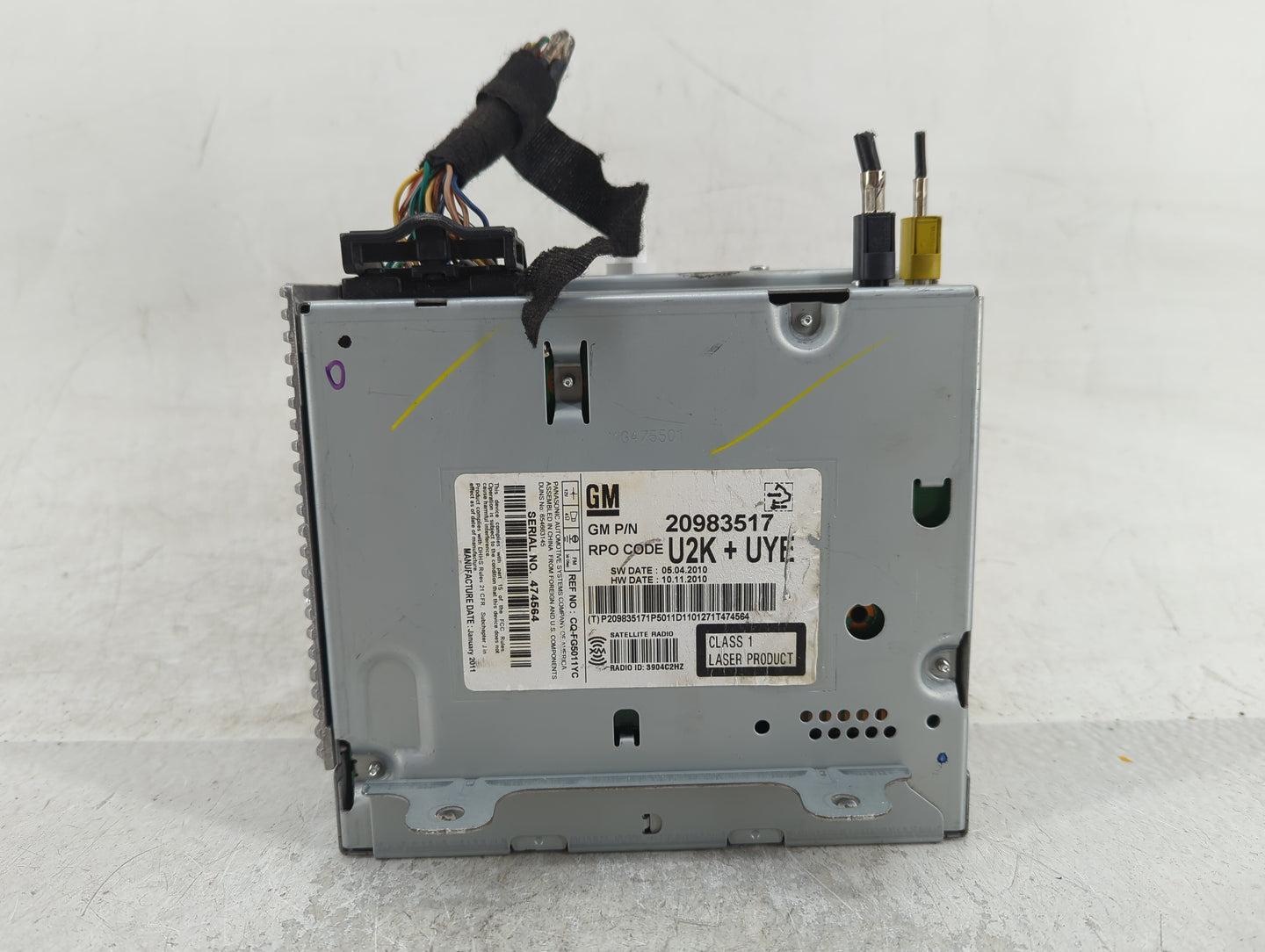 2011-2012 Chevrolet Equinox Radio AM FM Cd Player Receiver Replacement P/N:20983517 Fits Fits 2010 2011 2012 OEM Used Auto P