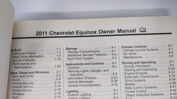 2011 Chevrolet Equinox Owners Manual Book Guide OEM Used Auto Parts