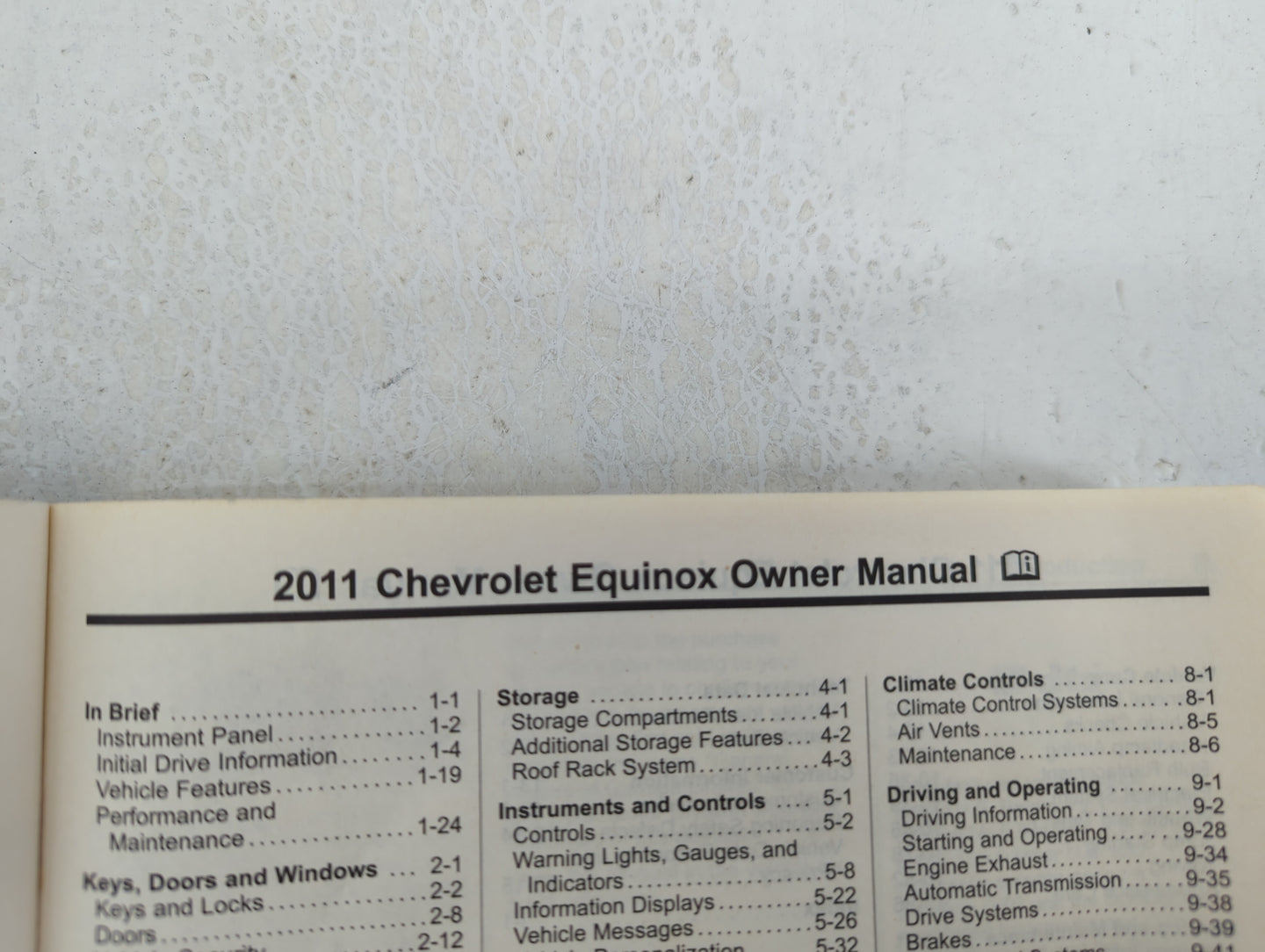 2011 Chevrolet Equinox Owners Manual Book Guide OEM Used Auto Parts - Oemusedautoparts1.com
