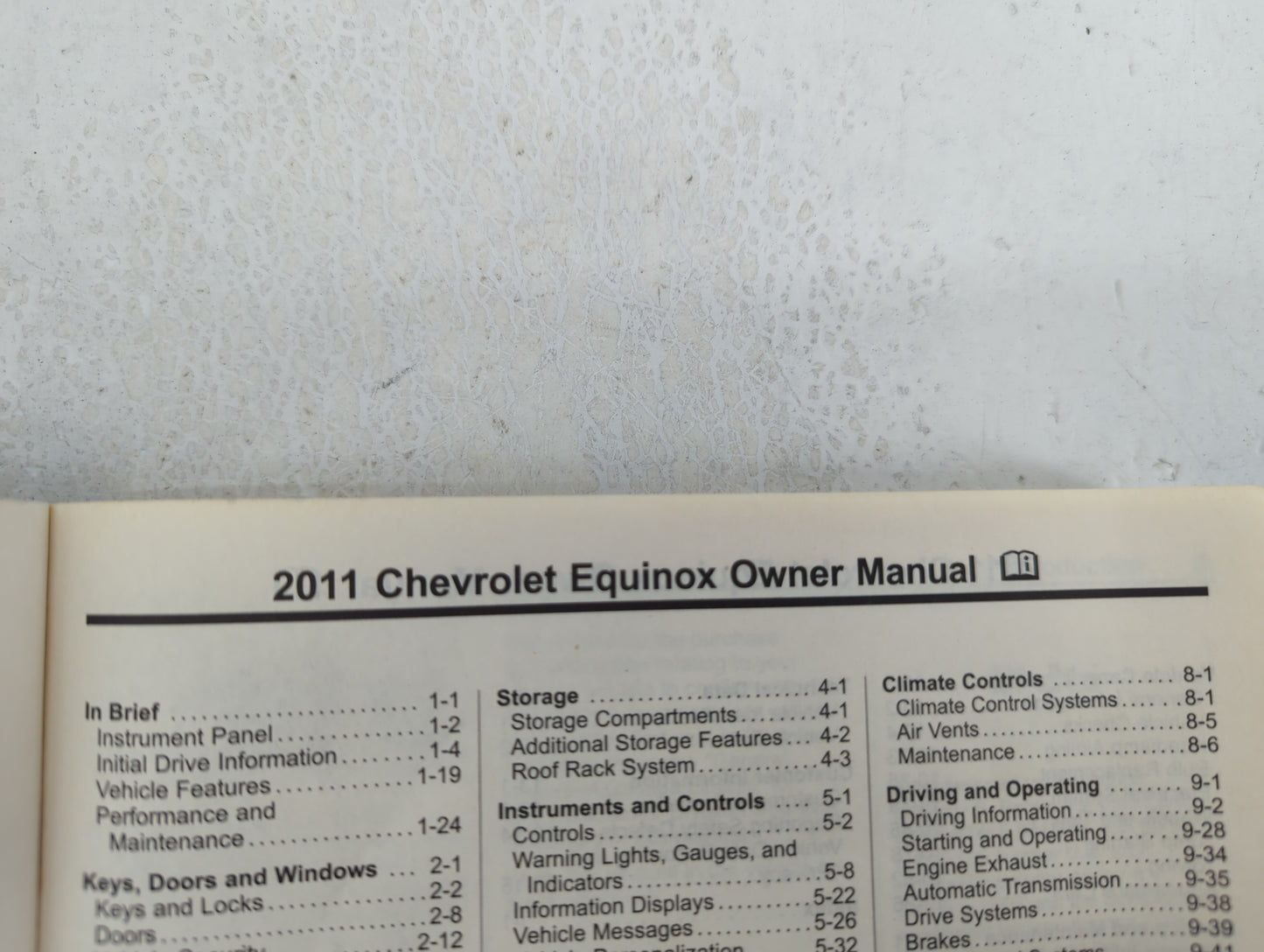 2011 Chevrolet Equinox Owners Manual Book Guide OEM Used Auto Parts - Oemusedautoparts1.com