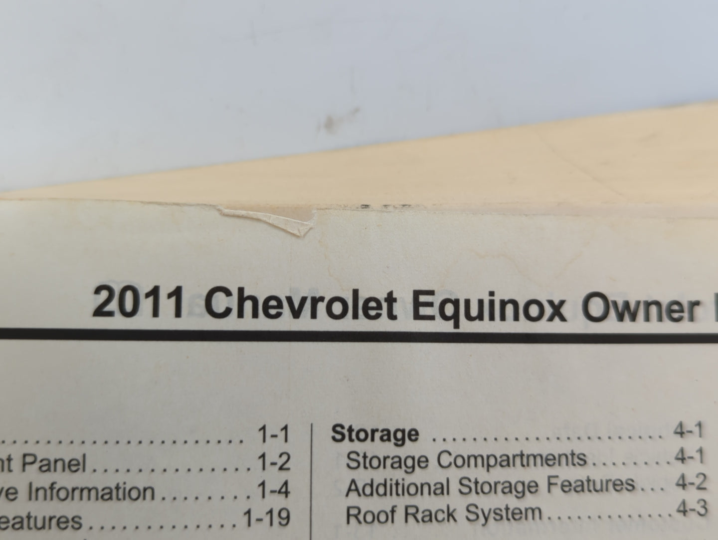 2011 Chevrolet Equinox Owners Manual Book Guide OEM Used Auto Parts - Oemusedautoparts1.com