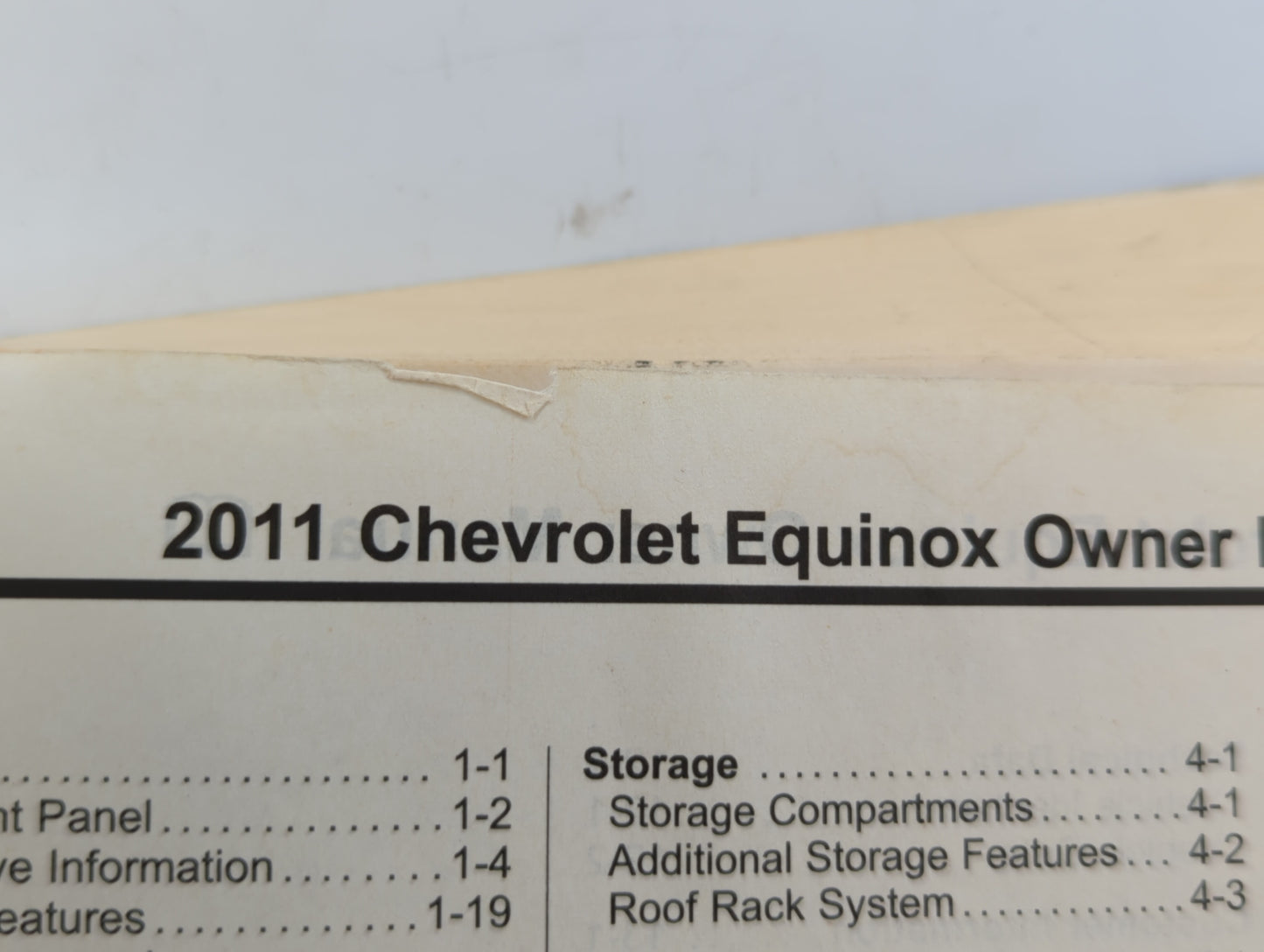 2011 Chevrolet Equinox Owners Manual Book Guide OEM Used Auto Parts - Oemusedautoparts1.com