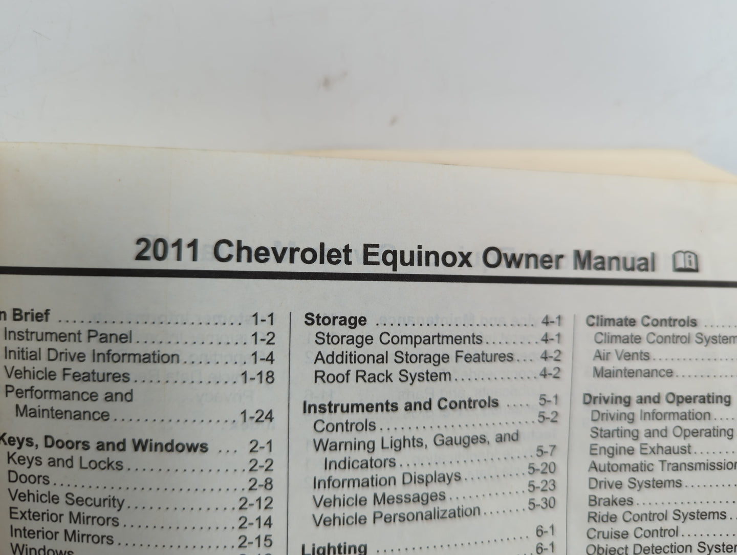 2011 Chevrolet Equinox Owners Manual Book Guide OEM Used Auto Parts - Oemusedautoparts1.com