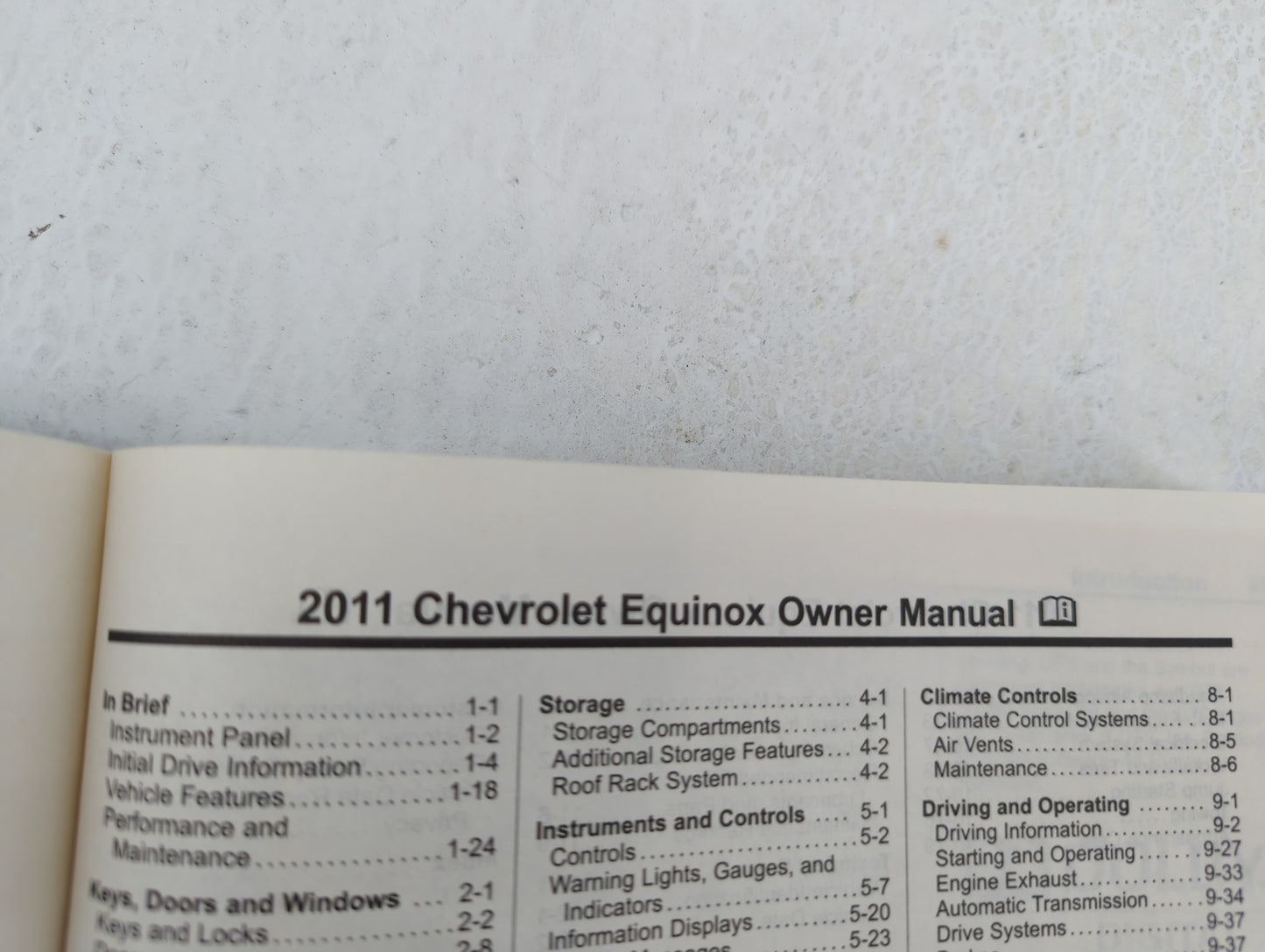 2011 Chevrolet Equinox Owners Manual Book Guide OEM Used Auto Parts - Oemusedautoparts1.com
