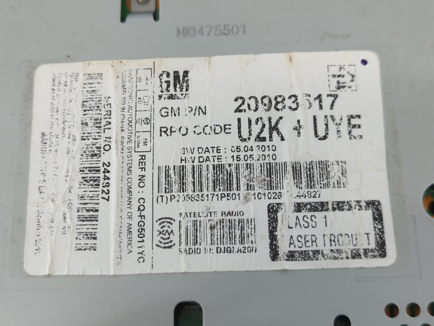 2011-2012 Chevrolet Equinox Am Fm Cd Player Radio Receiver - Oemusedautoparts1.com