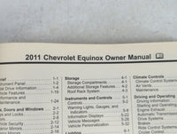2011 Chevrolet Equinox Owners Manual Book Guide P/N:20781752 A OEM Used Auto Parts - Oemusedautoparts1.com