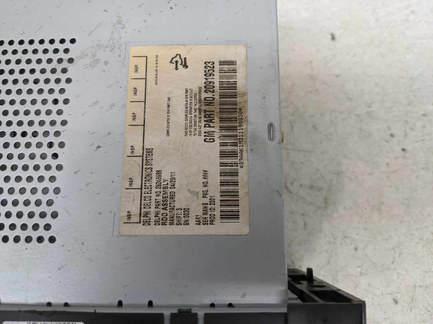 2009-2011 Chevrolet Hhr Radio AM FM Cd Player Receiver Replacement P/N:20919523 28246988 Fits Fits 2009 2010 2011 OEM Used A