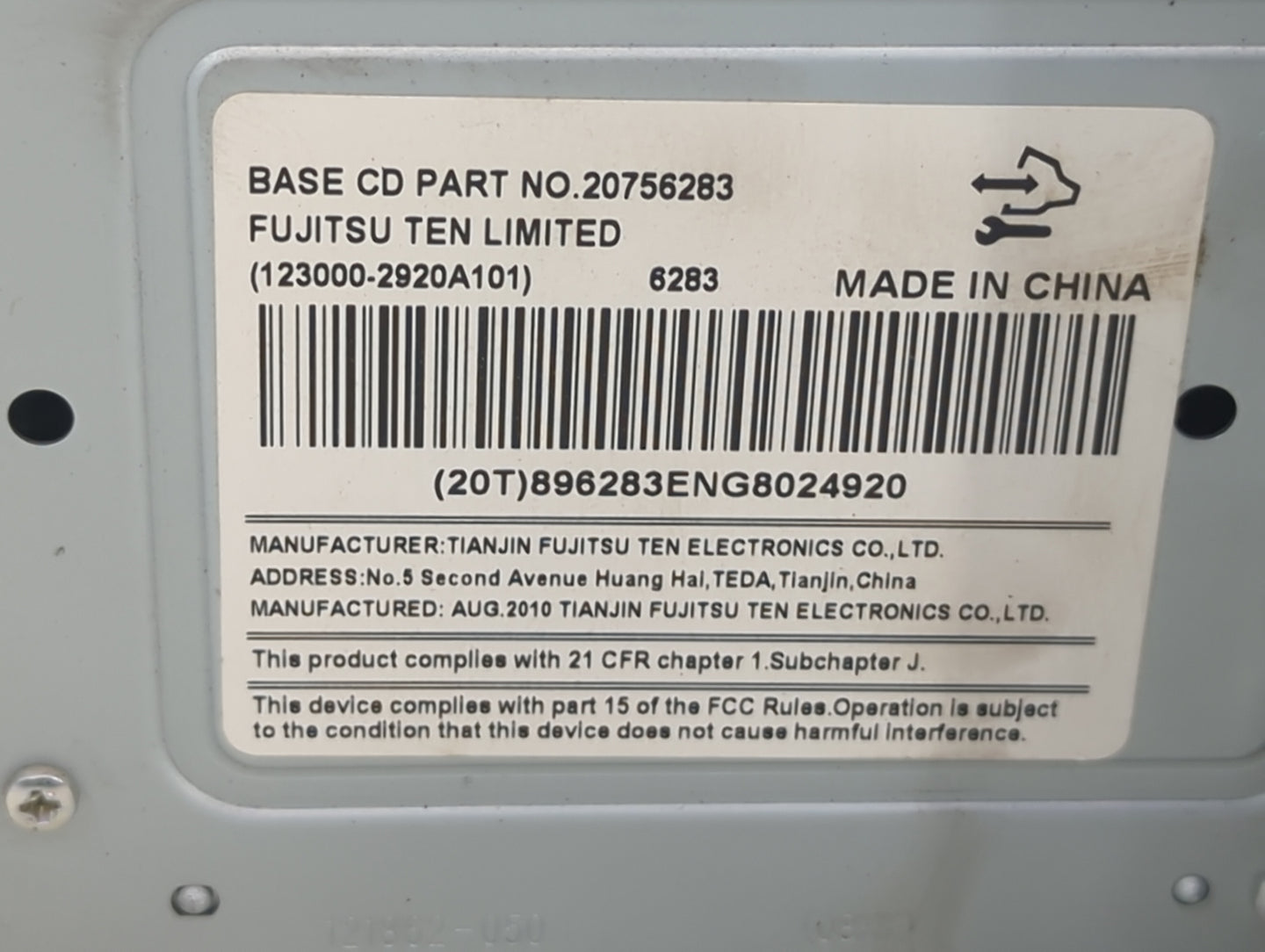 2009-2016 Chevrolet Impala Radio AM FM Cd Player Receiver Replacement P/N:20756283 Fits OEM Used Auto Parts - Oemusedautopar