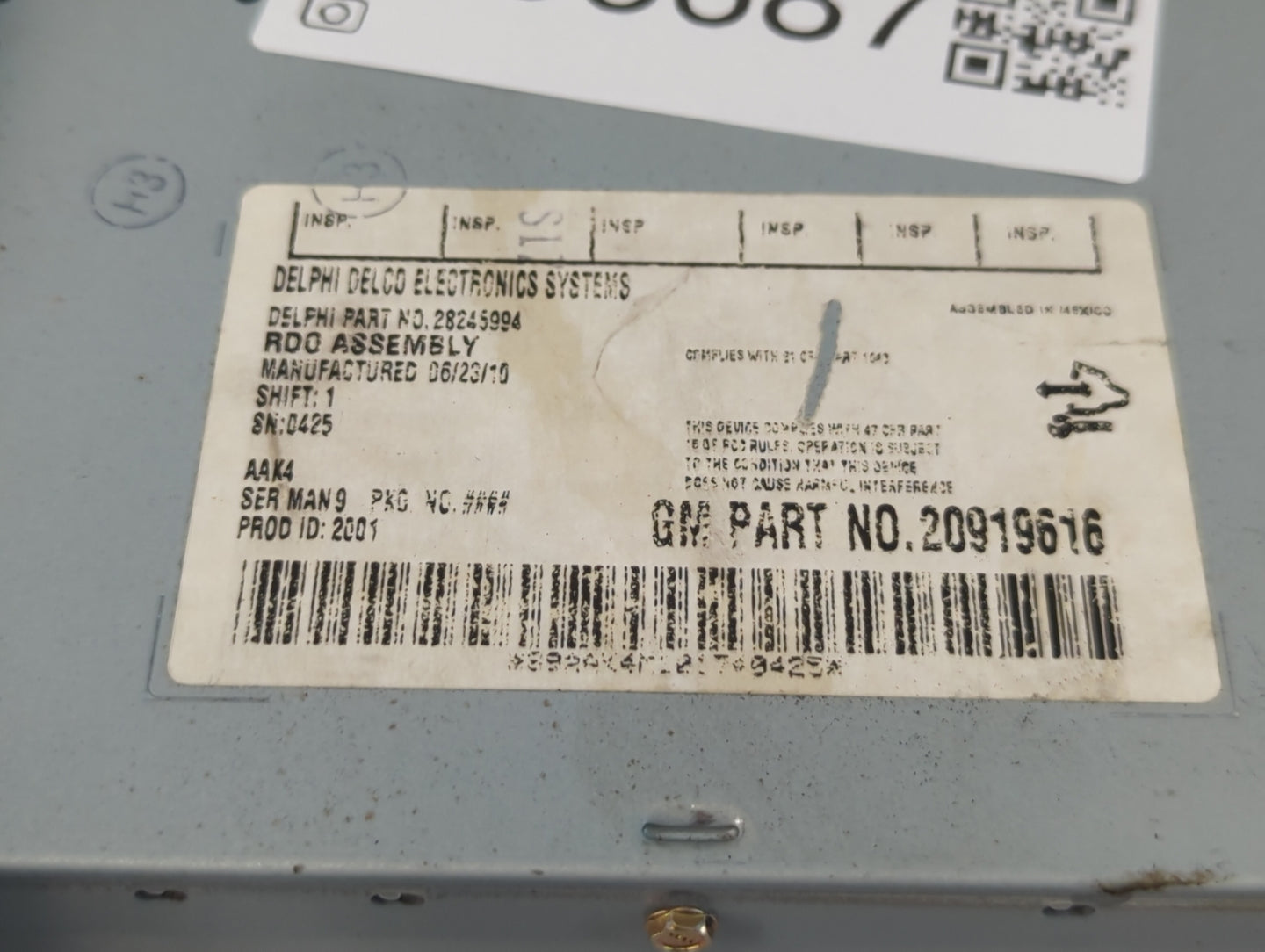 2009-2012 Chevrolet Malibu Radio AM FM Cd Player Receiver Replacement P/N:20919616 Fits Fits 2009 2010 2011 2012 OEM Used Au