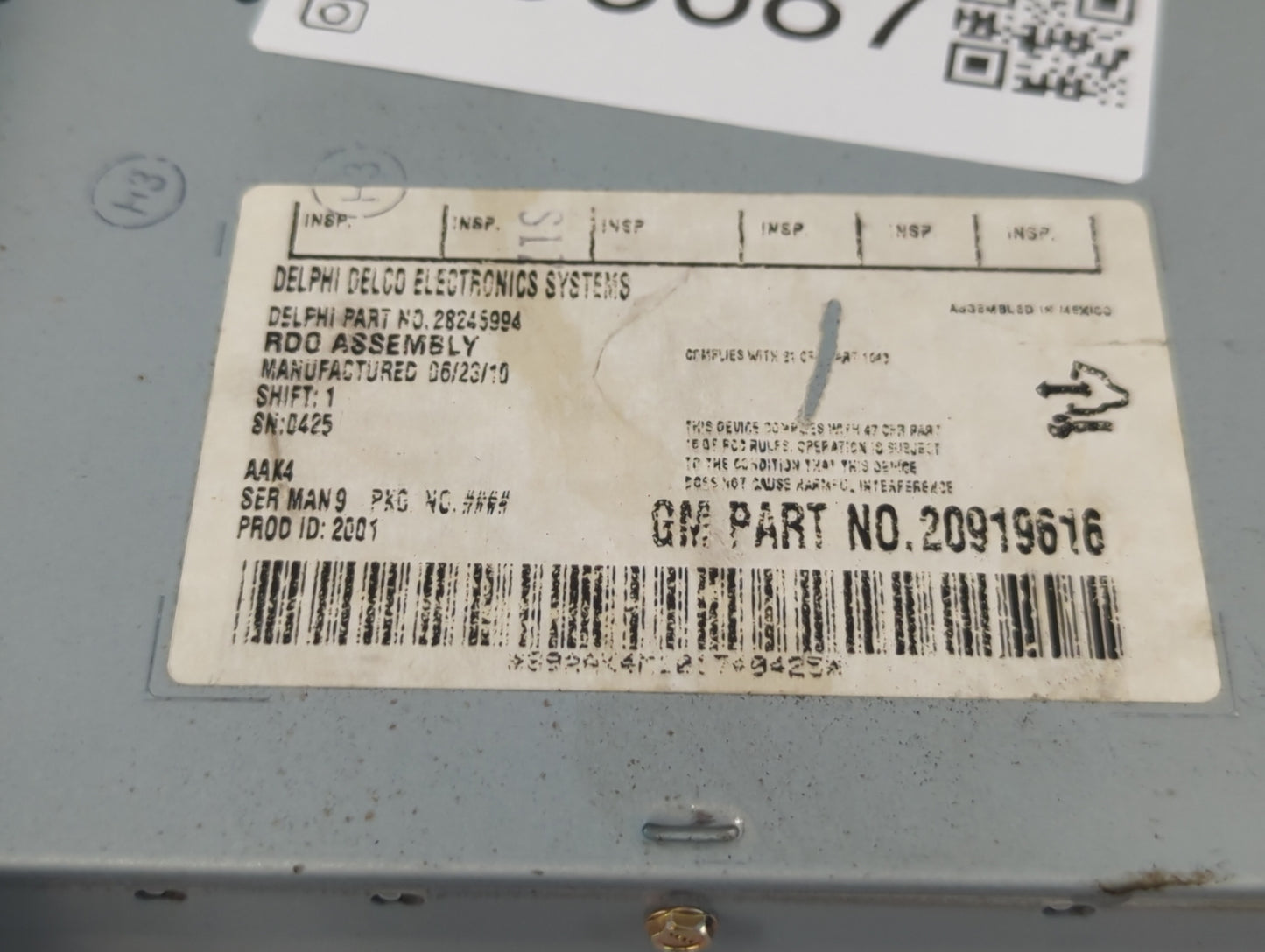 2009-2012 Chevrolet Malibu Radio AM FM Cd Player Receiver Replacement P/N:20919616 Fits Fits 2009 2010 2011 2012 OEM Used Au